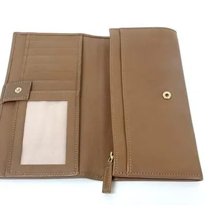 Pre-owned Bvlgari Brown Leather Long Wallet (bi-fold) ()