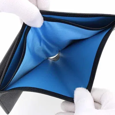 Pre-owned Bvlgari Black Blue Wallet (bi-fold) () In Multi