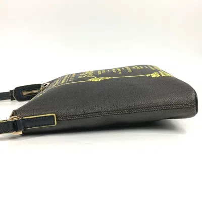 Pre-owned Bvlgari Collezione Gray Yellow Pvc Leather Pochette Shoulder Bag ()