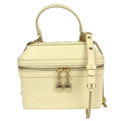 Pre-owned Bvlgari Forever Serpenti Vanity Bag Leather Beige Leather Handbag () In Sand
