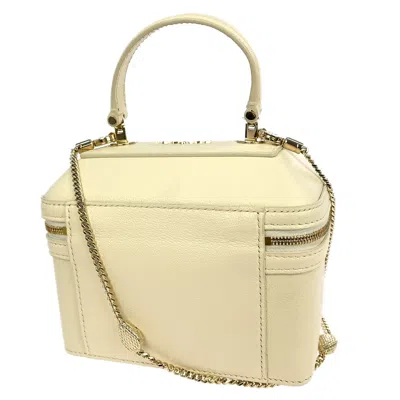Pre-owned Bvlgari Forever Serpenti Vanity Bag Leather Beige Leather Handbag () In Sand