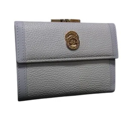 Pre-owned Bvlgari Ivory Leather Wallet (tri-fold) () In White