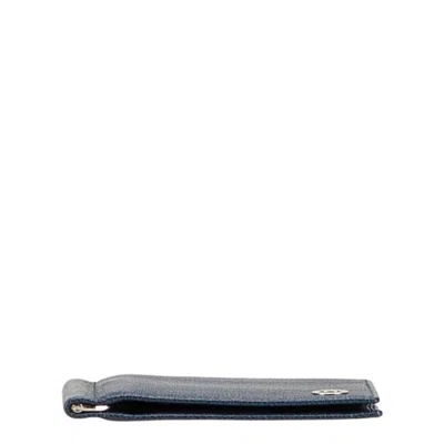 Pre-owned Bvlgari Navy Leather Bill Wallet (bi-fold) () In Blue