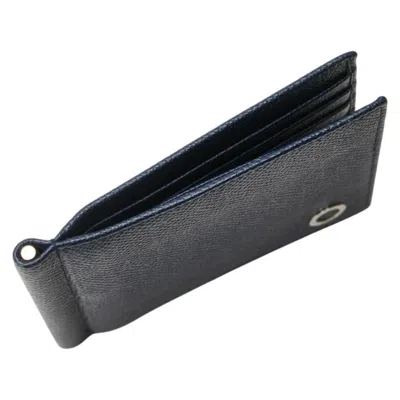Pre-owned Bvlgari Navy Leather Bill Wallet (bi-fold) () In Blue