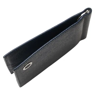 Pre-owned Bvlgari Navy Leather Bill Wallet (bi-fold) () In Blue