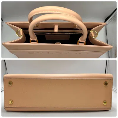 Pre-owned Bvlgari Pink Beige Leather Shoulder Bag Tote Bag ()