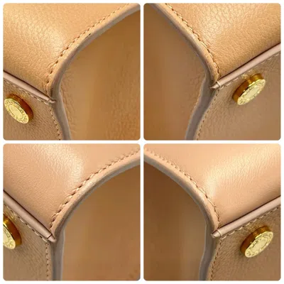 Pre-owned Bvlgari Pink Beige Leather Shoulder Bag Tote Bag ()