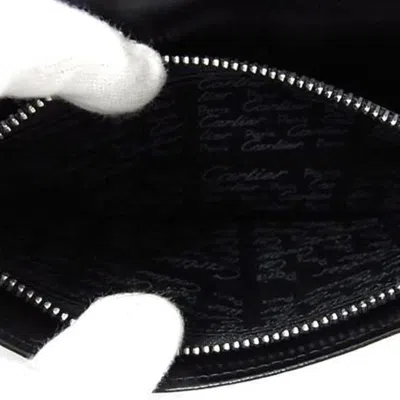 Pre-owned Cartier Black Leather Coin Purse/coin Case ()