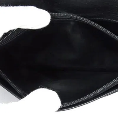 Pre-owned Cartier Black Leather Long Wallet (bi-fold) ()