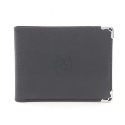 Pre-owned Cartier Black Leather Wallet (bi-fold) ()
