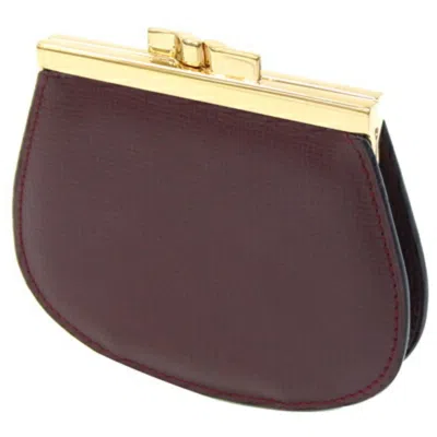 Pre-owned Cartier Bordeaux Leather Coin Purse/coin Case () In Burgundy