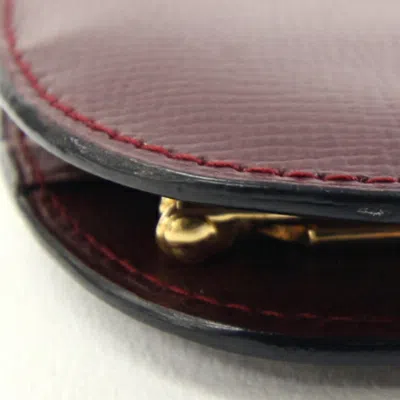 Pre-owned Cartier Bordeaux Leather Coin Purse/coin Case () In Burgundy