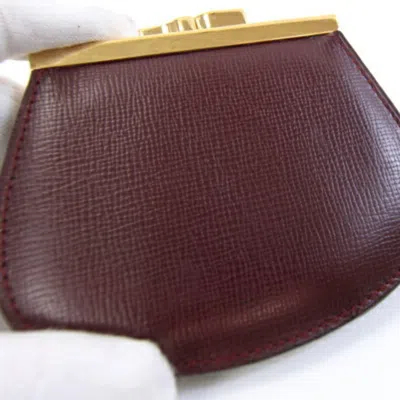 Pre-owned Cartier Bordeaux Leather Coin Purse/coin Case () In Burgundy
