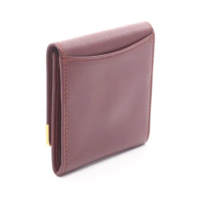 Pre-owned Cartier Bordeaux Leather Coin Purse/coin Case () In Burgundy