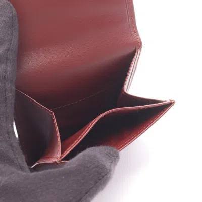 Pre-owned Cartier Bordeaux Leather Coin Purse/coin Case () In Burgundy