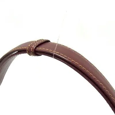 Pre-owned Cartier Bordeaux Leather Handbag Shoulder Bag () In Burgundy