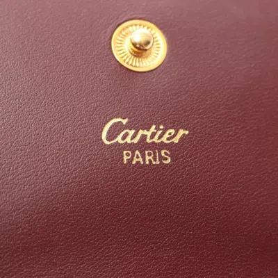 Pre-owned Cartier Bordeaux Leather Coin Purse/coin Case () In Burgundy