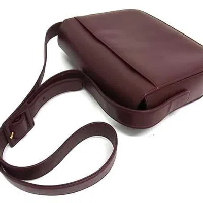 Pre-owned Cartier Bordeaux Leather Handbag Shoulder Bag () In Burgundy