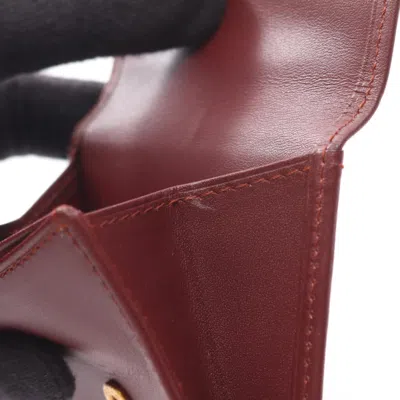Pre-owned Cartier Bordeaux Leather Coin Purse/coin Case () In Burgundy