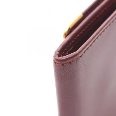 Pre-owned Cartier Bordeaux Leather Coin Purse/coin Case () In Burgundy