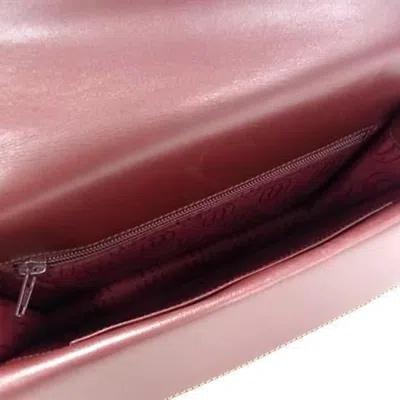 Pre-owned Cartier Bordeaux Leather Handbag Shoulder Bag () In Burgundy