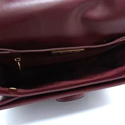 Pre-owned Cartier Bordeaux Leather Handbag Shoulder Bag () In Burgundy