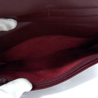 Pre-owned Cartier Bordeaux Leather Long Wallet (bi-fold) () In Burgundy