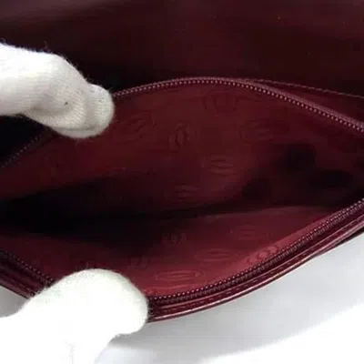 Pre-owned Cartier Bordeaux Leather Long Wallet (bi-fold) () In Burgundy