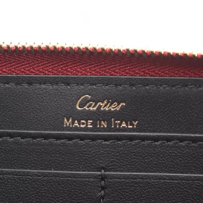 Pre-owned Cartier Bordeaux Leather Long Wallet (bi-fold) () In Burgundy