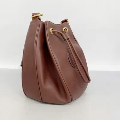 Pre-owned Cartier Bordeaux Leather Shoulder Bag () In Burgundy