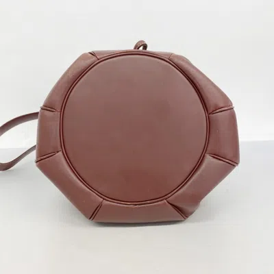 Pre-owned Cartier Bordeaux Leather Shoulder Bag () In Burgundy