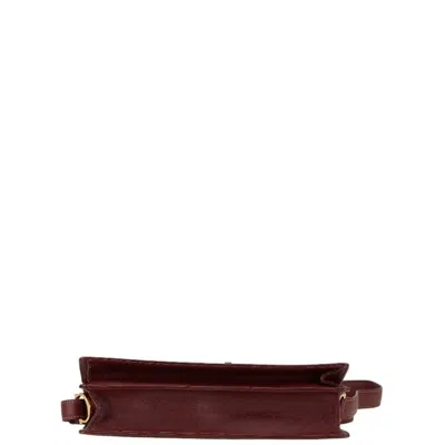 Pre-owned Cartier Bordeaux Leather Shoulder Bag () In Burgundy