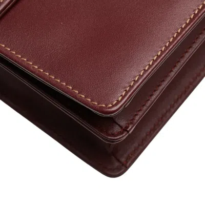 Pre-owned Cartier Bordeaux Leather Shoulder Bag () In Burgundy