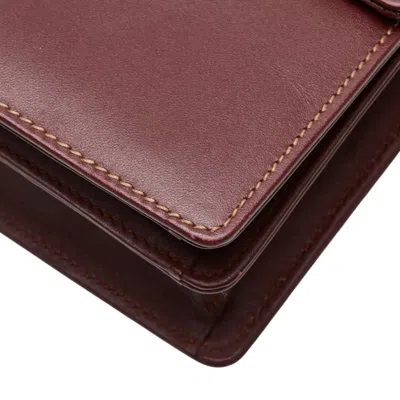 Pre-owned Cartier Bordeaux Leather Shoulder Bag () In Burgundy