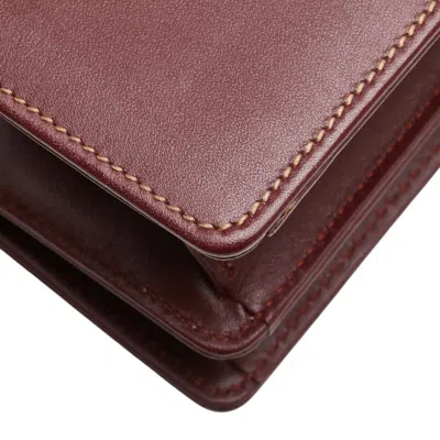 Pre-owned Cartier Bordeaux Leather Shoulder Bag () In Burgundy