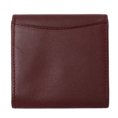 Pre-owned Cartier Bordeaux Wine Red Leather Coin Purse/coin Case () In Burgundy