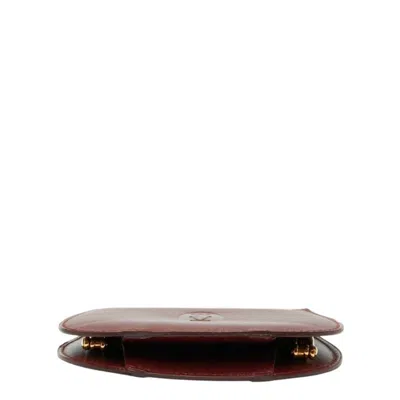 Pre-owned Cartier Bordeaux Wine Red Leather Coin Purse/coin Case () In Burgundy