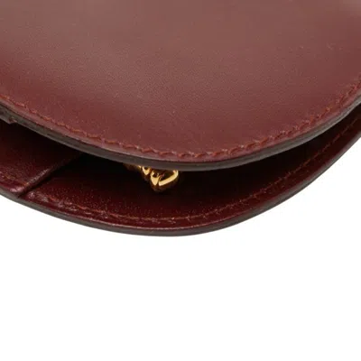 Pre-owned Cartier Bordeaux Wine Red Leather Coin Purse/coin Case () In Burgundy