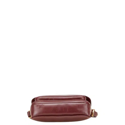 Pre-owned Cartier Bordeaux Wine Red Leather Shoulder Bag () In Burgundy