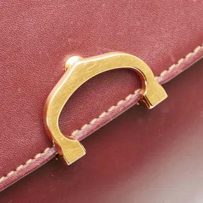 Pre-owned Cartier Bordeaux Wine Red Leather Shoulder Bag () In Burgundy
