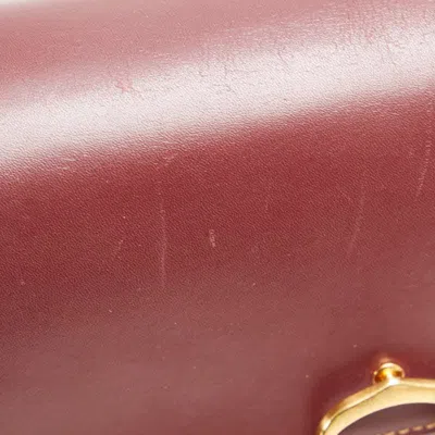 Pre-owned Cartier Bordeaux Wine Red Leather Shoulder Bag () In Burgundy