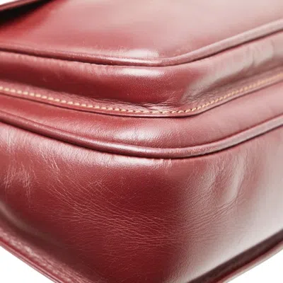 Pre-owned Cartier Bordeaux Wine Red Leather Shoulder Bag () In Burgundy