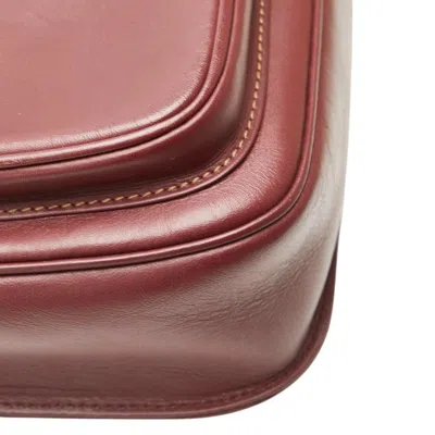 Pre-owned Cartier Bordeaux Wine Red Leather Shoulder Bag () In Burgundy