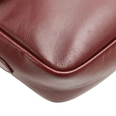 Pre-owned Cartier Bordeaux Wine Red Leather Shoulder Bag () In Burgundy