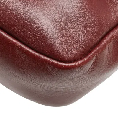 Pre-owned Cartier Bordeaux Wine Red Leather Shoulder Bag () In Burgundy
