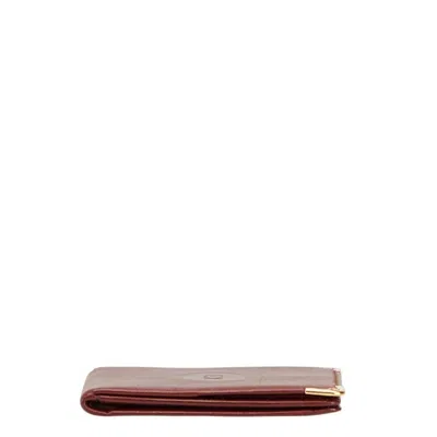 Pre-owned Cartier Bordeaux Wine Red Leather Wallet (bi-fold) () In Burgundy