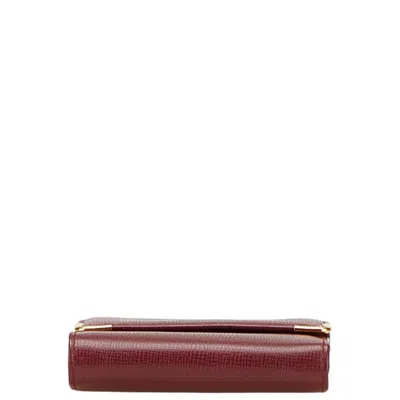 Pre-owned Cartier Bordeaux Wine Red Leather Wallet (tri-fold) () In Burgundy