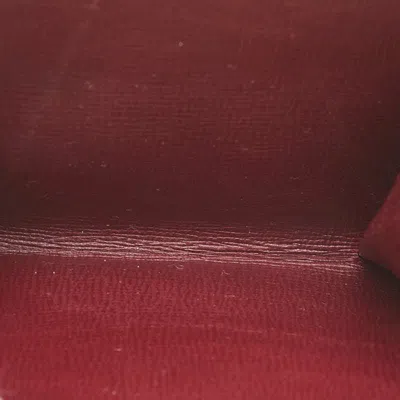 Pre-owned Cartier Bordeaux Wine Red Leather Wallet (tri-fold) () In Burgundy