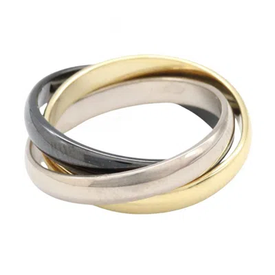 Pre-owned Cartier Gold Silver Black Yellow Gold (18k) White Gold (18k) Ceramic Band Ring ()