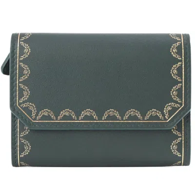 Pre-owned Cartier Green Leather Coin Purse/coin Case ()